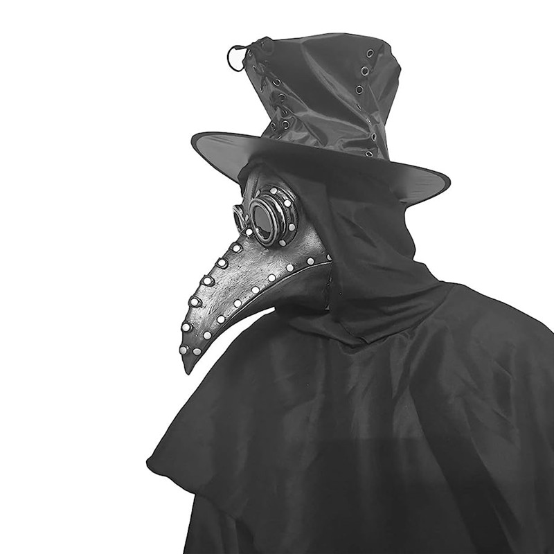 5pc Black Rubber Plague Doctor - Disposable Surgical Mask ulasan dan harga