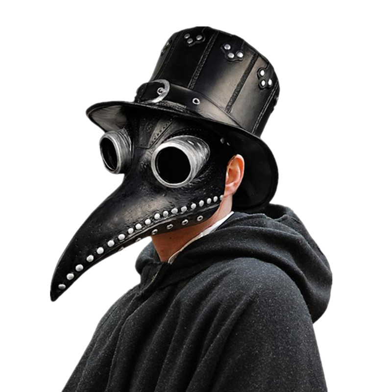 5pc Black Rubber Plague Doctor - Disposable Surgical Mask ulasan dan harga